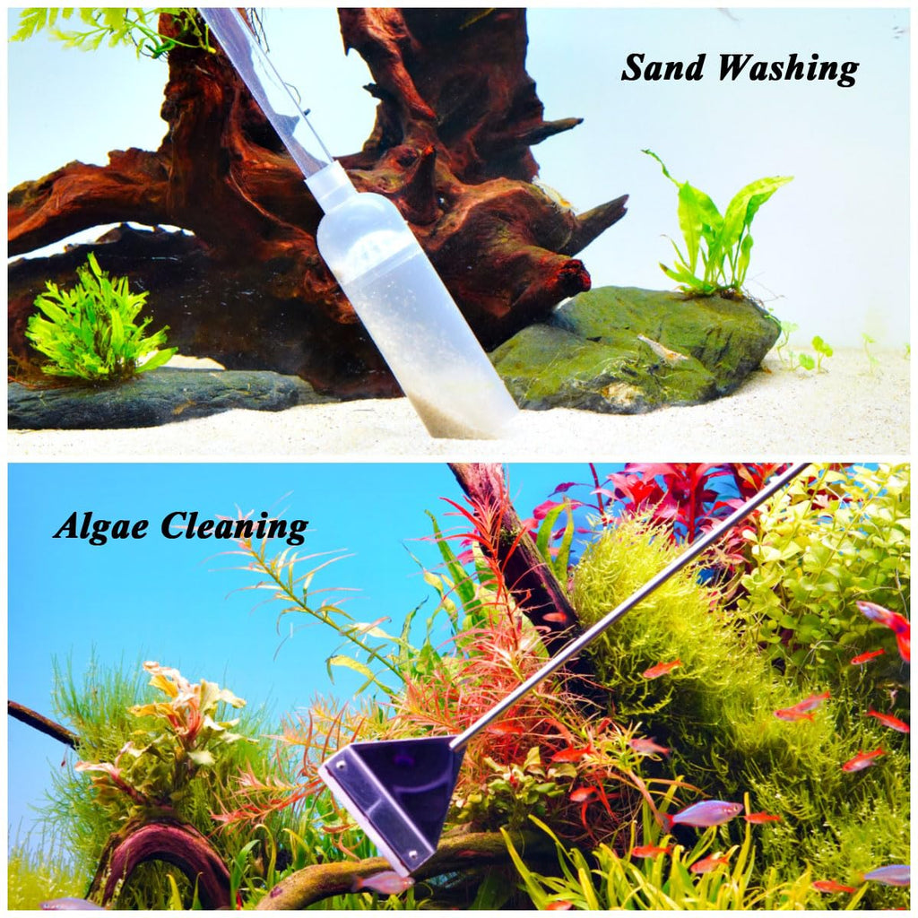 Fish Tank Cleaning Kit with Aquarium Siphon, Fish Net, and Algae Scraper C4993