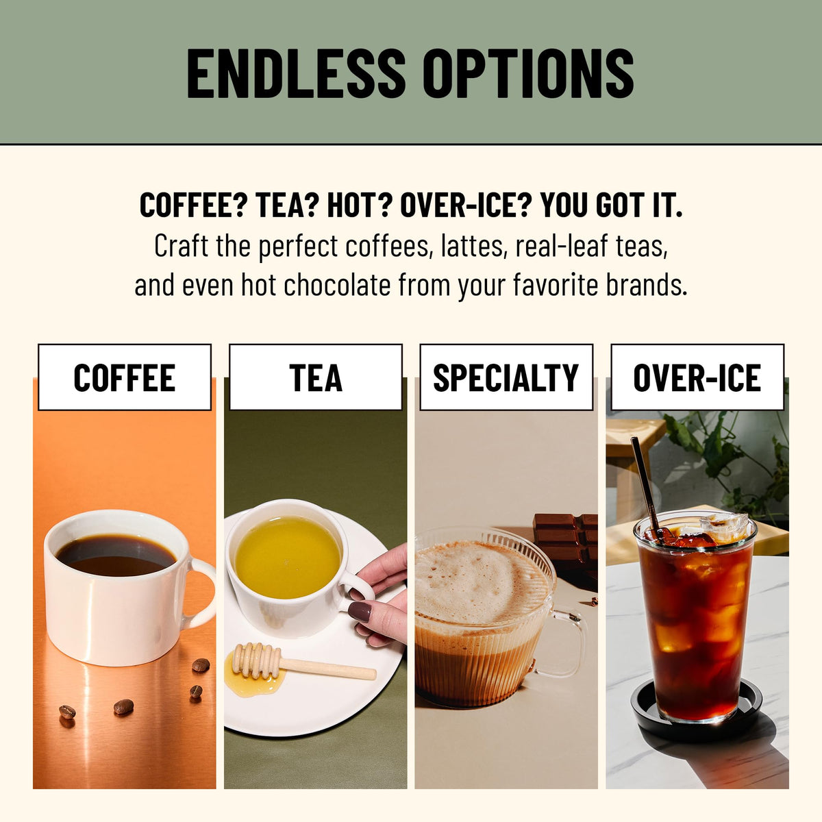 Coffee Machine with Single-Serve Freshpacks, Multiple Brew Sizes, Black X635243
