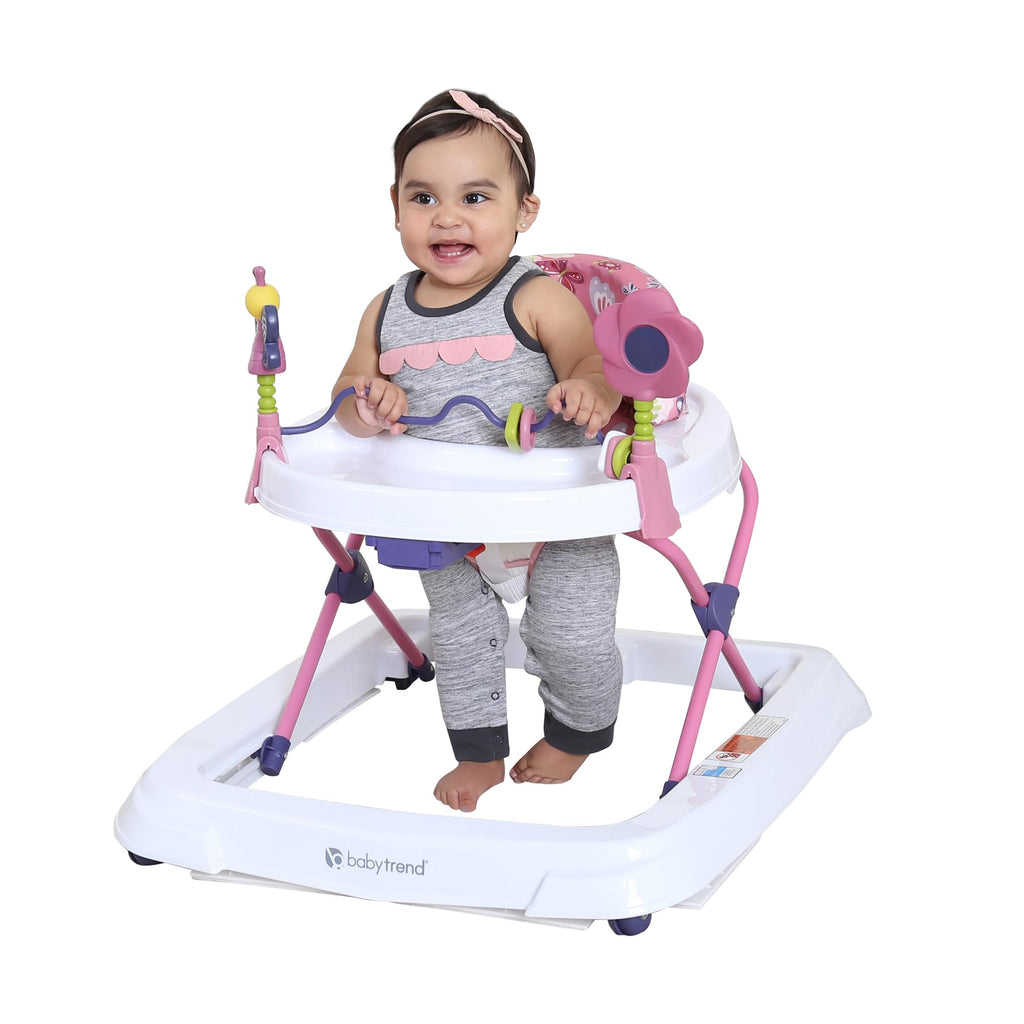 Activity Walker with Toy Bar, Front Wheels, Tray, Adjustable Height and Fold Frame J668074