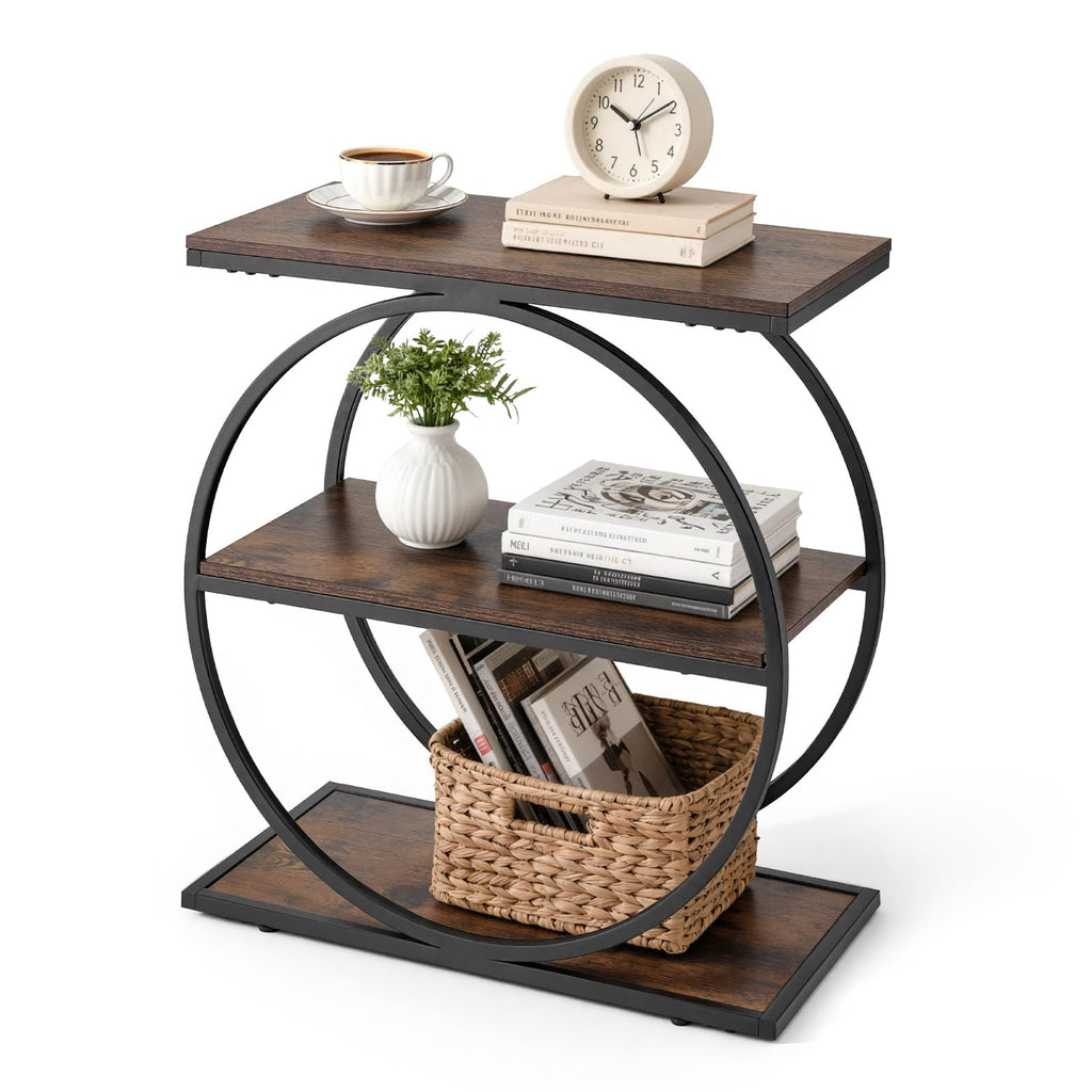 3-Tier Narrow Side Table with Open Storage Shelves G694372