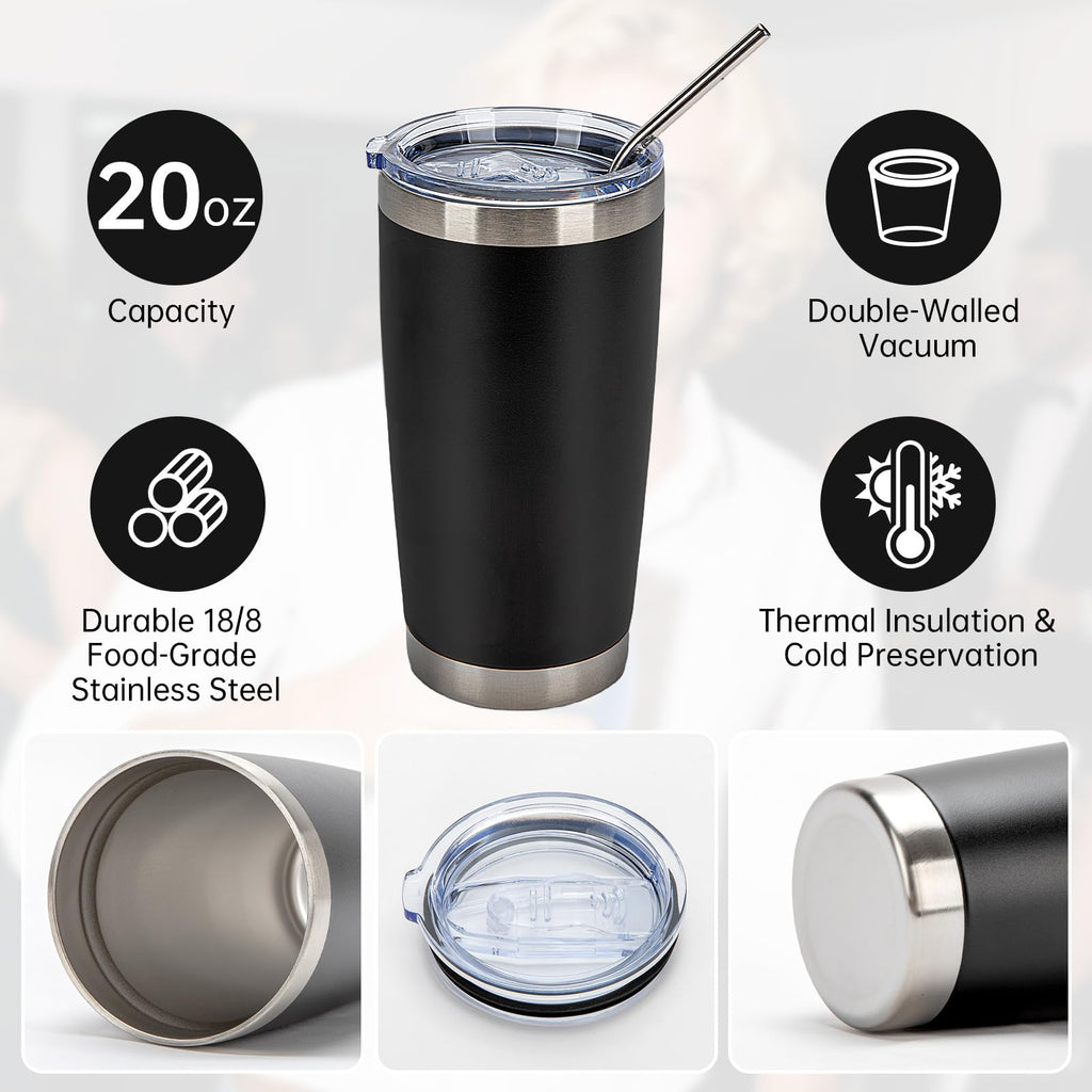 32 Pack 20oz Stainless Steel Insulated Tumblers with Lid & Straw Z644