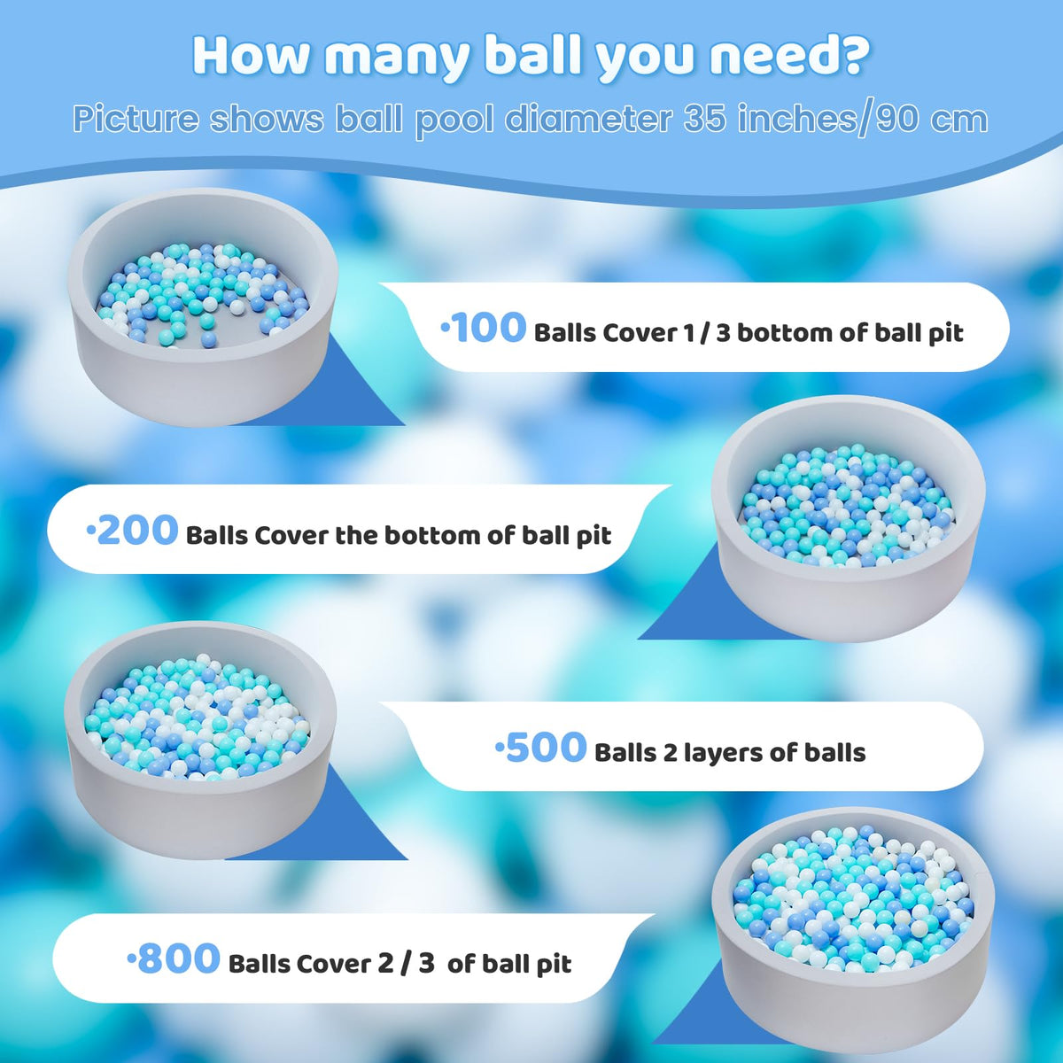 BPA Free Crush Proof Plastic Ball Pit Balls 2.15 Inch U782