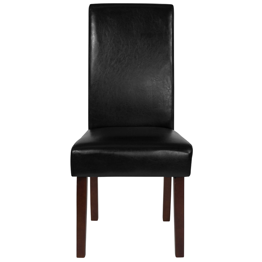 Black Faux Leather Parsons Chair 6-Pack B675330