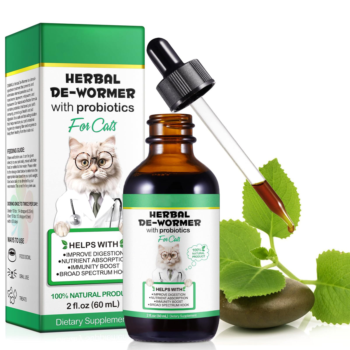 Cat Herbal Probiotics Digestive Supplement Drops 60ml U2227