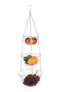 3-Tier Copper Hanging Fruit Baskets X37096