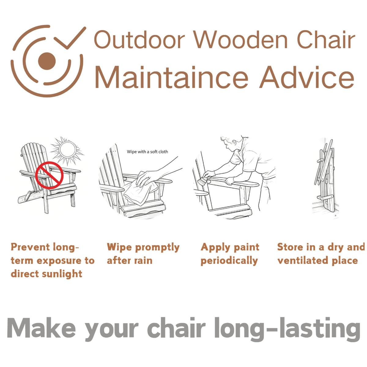 100 lbs Capacity Solid Wood Adirondack Chair W38731
