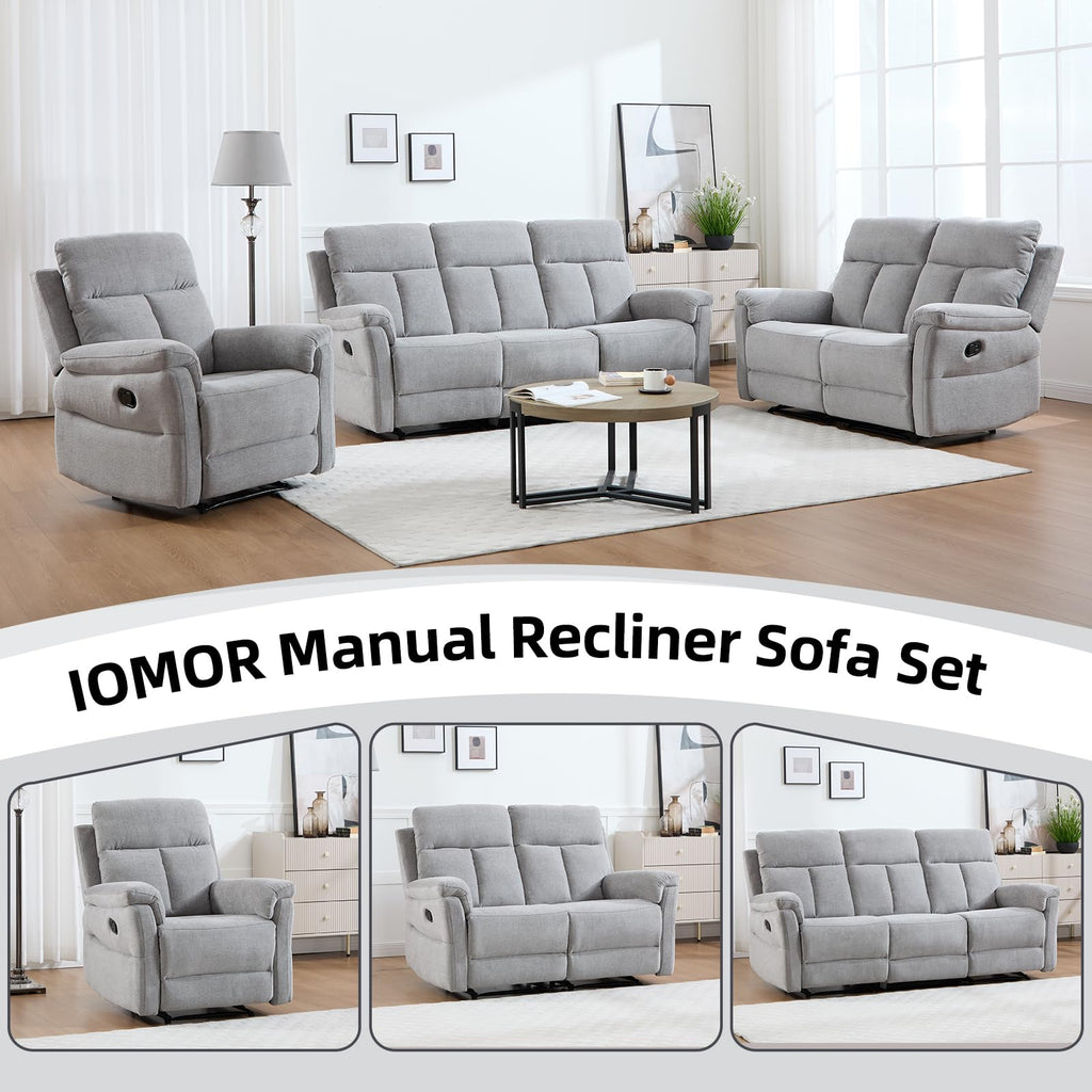 Light Gray Fabric Reclining Loveseat B132516