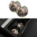 Black Drink Coasters with Metal Holder Set of 2 Y993611