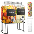 1 Gallon Glass Drink Dispenser with Stand and Spigot S65195
