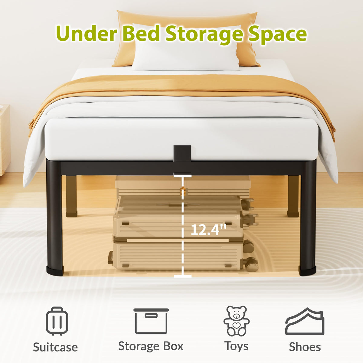 14 Inch Twin Metal Bed Frame L482