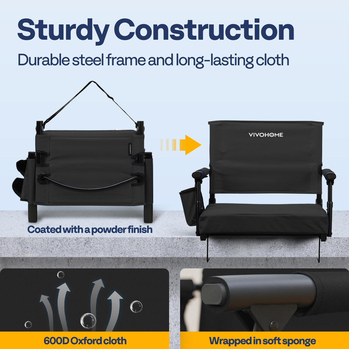 Stadium Seat with Back Support and 2.8" Cushion J24839