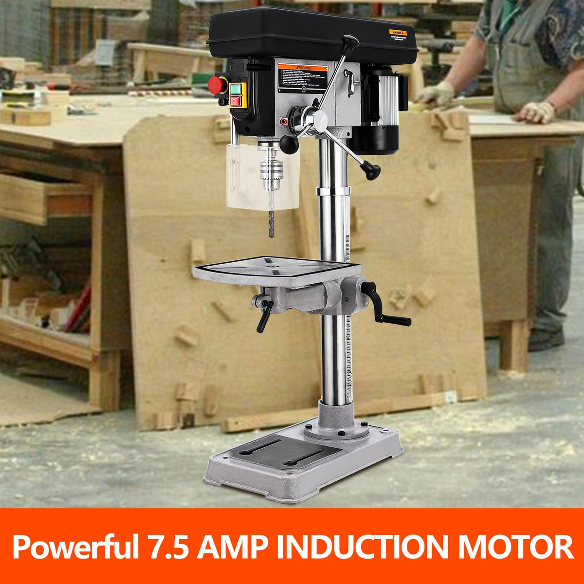 15 in Benchtop Drill Press with Variable Speed Tilting Worktable O719470
