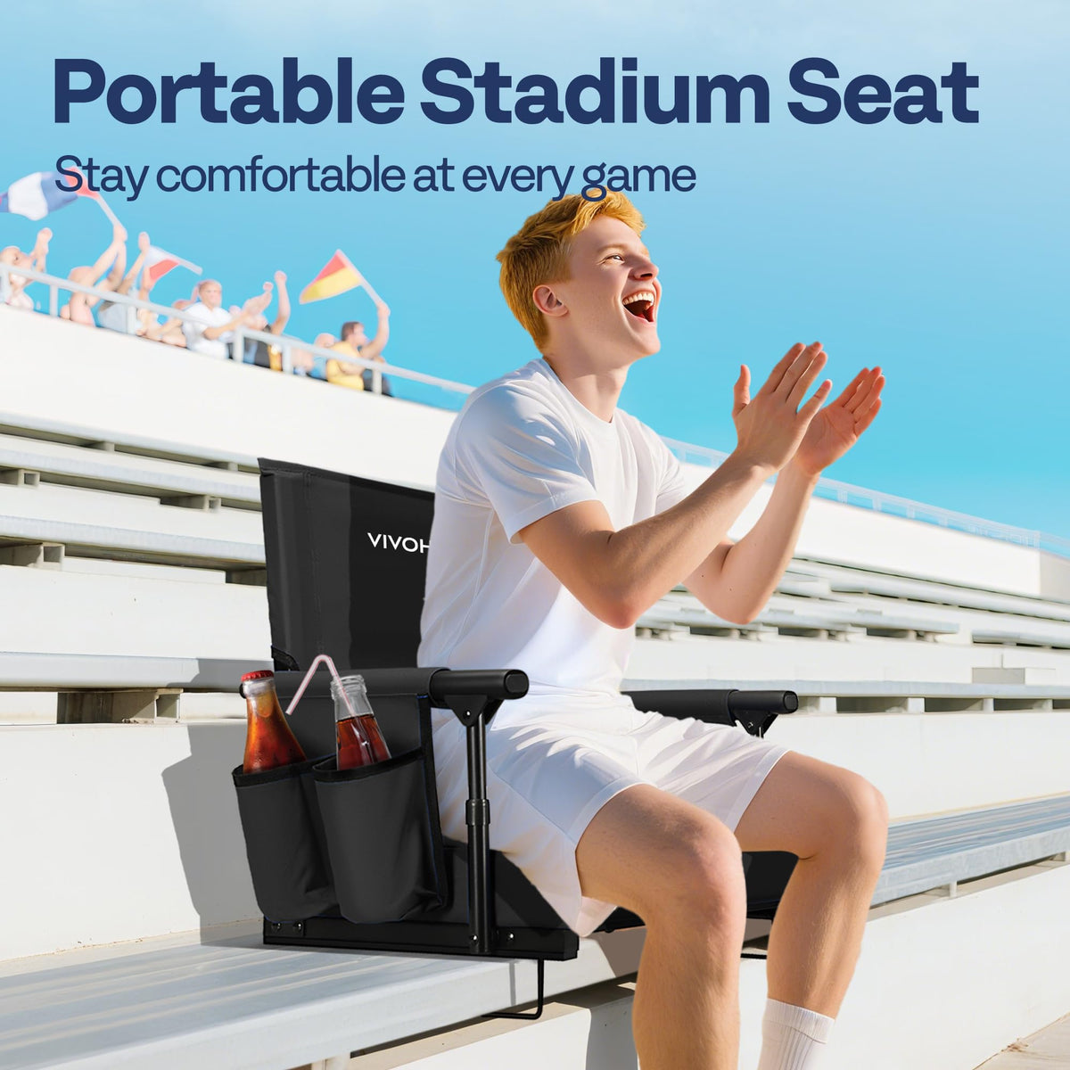 Stadium Seat with Back Support and 2.8" Cushion J24839