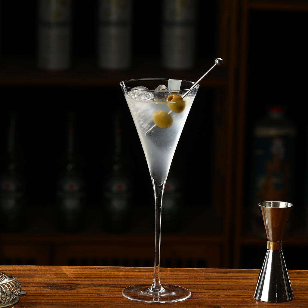 Clear Hand Blown 4 oz Martini Glasses Set of 6 N37774