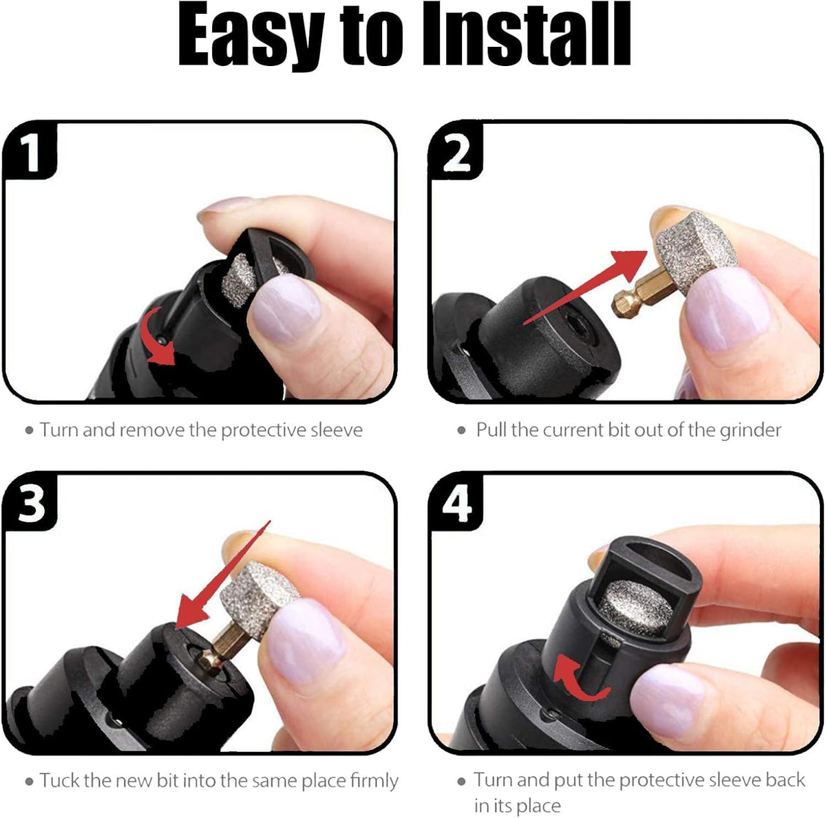 3 Speed Silent Rechargeable Pet Nail Grinder with 2 LED Lights P883