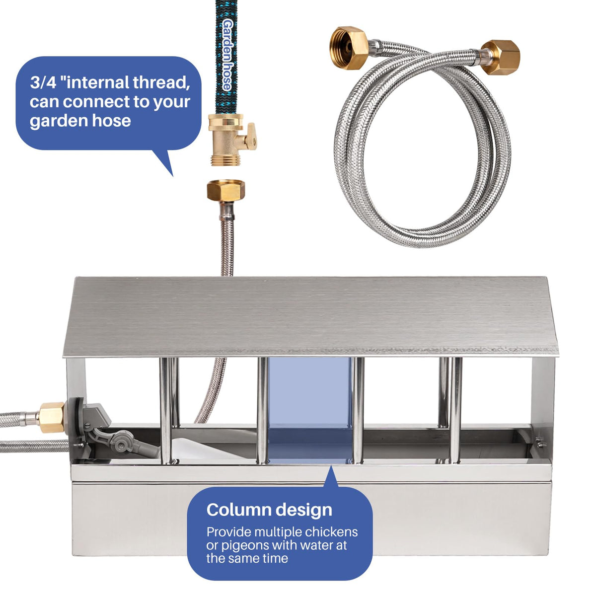 Stainless Steel Automatic Chicken Waterer with Float Valve Q98720
