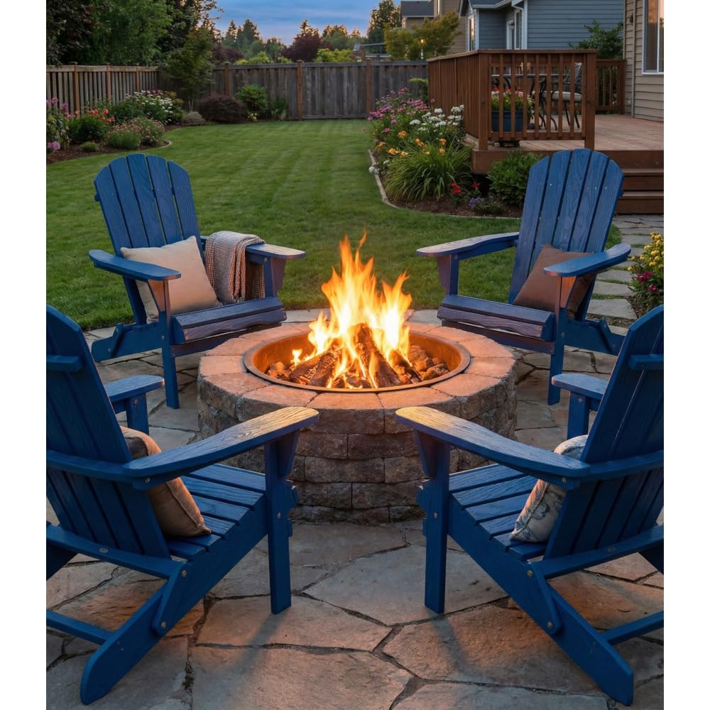 Folding Solid Cedar Wood Adirondack Chair C487914