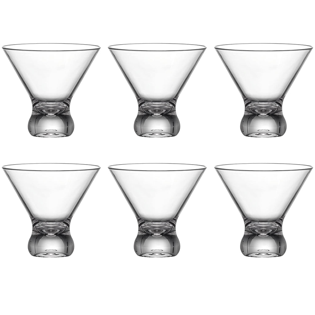 10-Ounce Plastic Stemless Martini Glasses Set of 6 G938