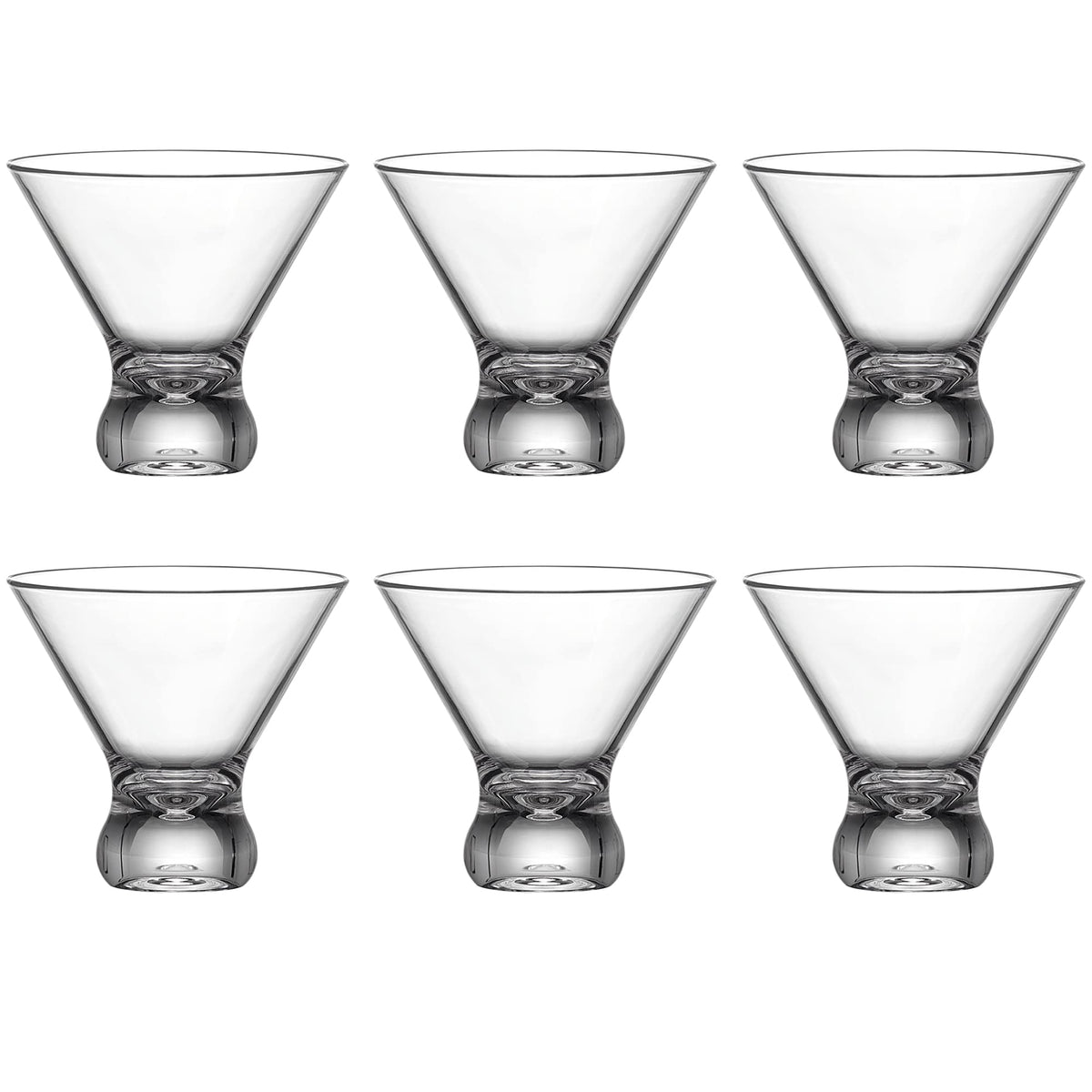10-Ounce Plastic Stemless Martini Glasses Set of 6 G938