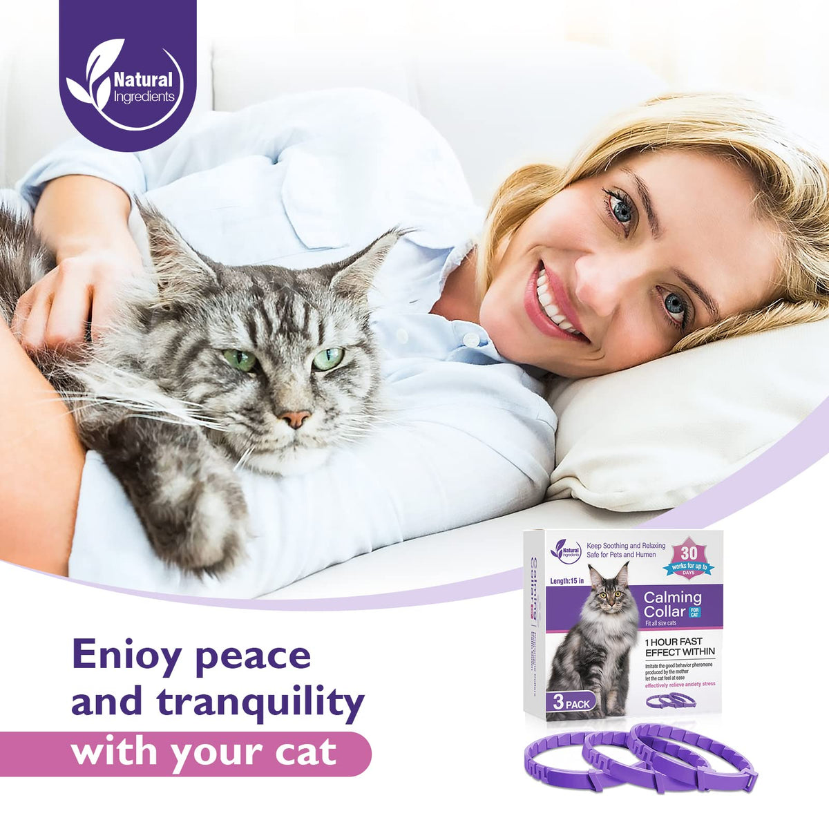 3 Pack Adjustable Calming Collars F107858