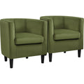 Barrel Accent Chairs Set of 2 Olive Green V103299