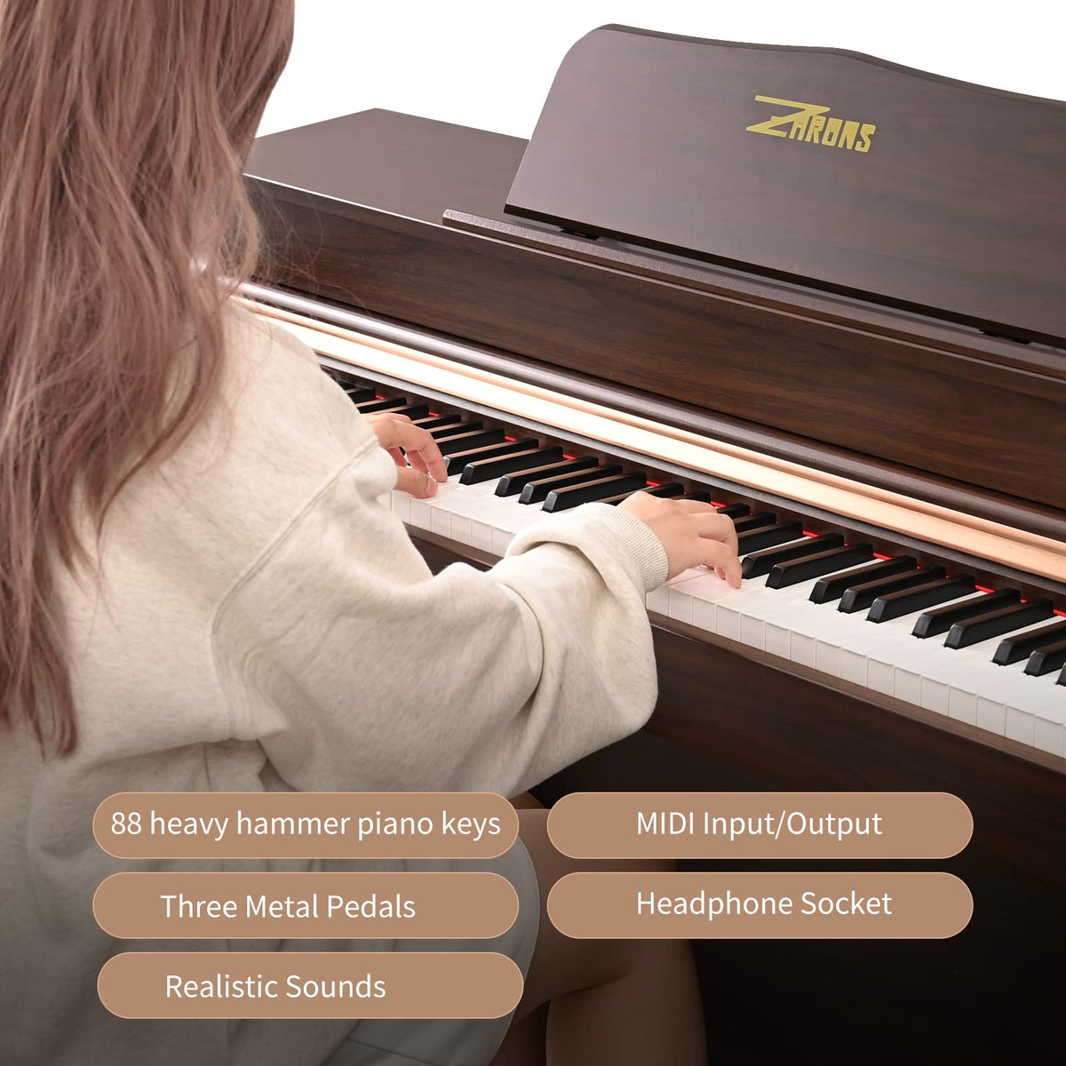 88 Key Full Weighted Digital Piano with Triple Pedal H342078