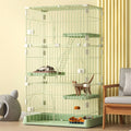 3/4-Tier Wire Cat Cage Playpen Kennel with Hammock G574305