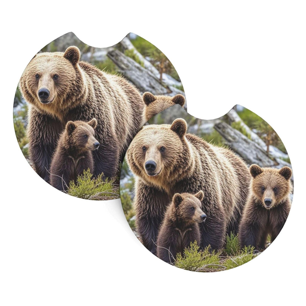 Black Drink Coasters with Metal Holder Set of 2 Y993611