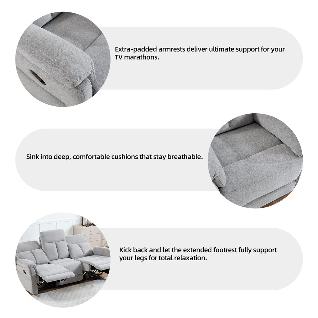 Light Gray Fabric Reclining Loveseat B132516