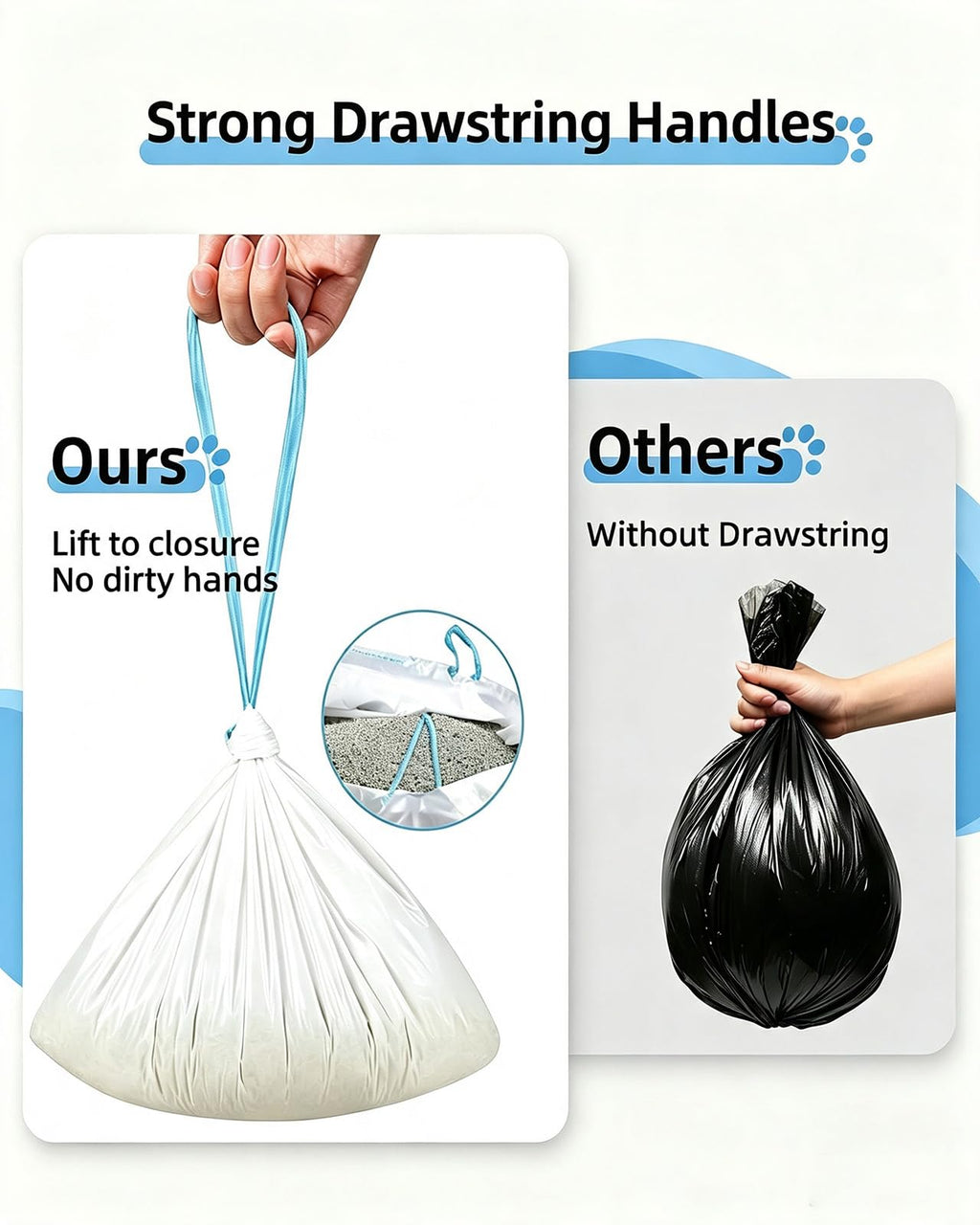 120 Count Drawstring Cat Litter Bags P98374