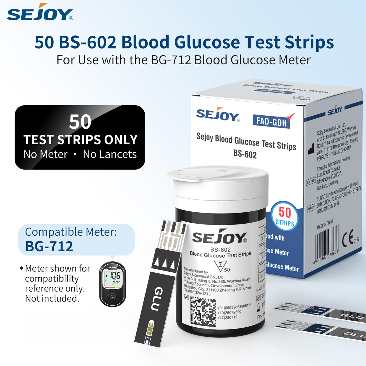 Blood Glucose Test Strips 50 Count Y597