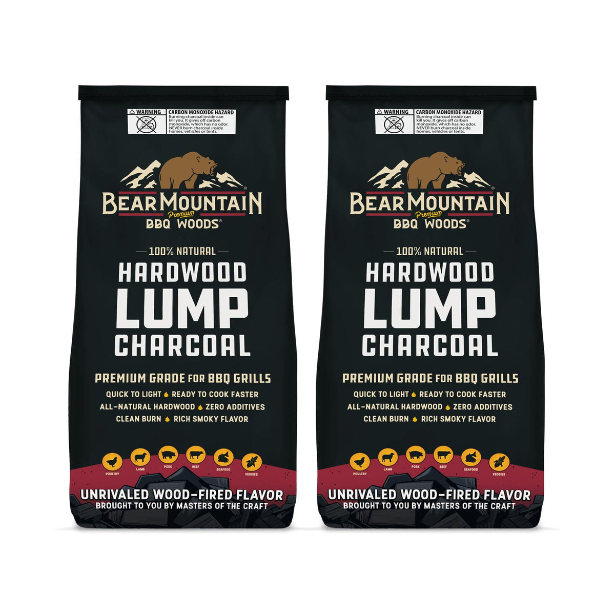 2 Pack Hardwood Lump Charcoal 8.8 Pounds Q50349