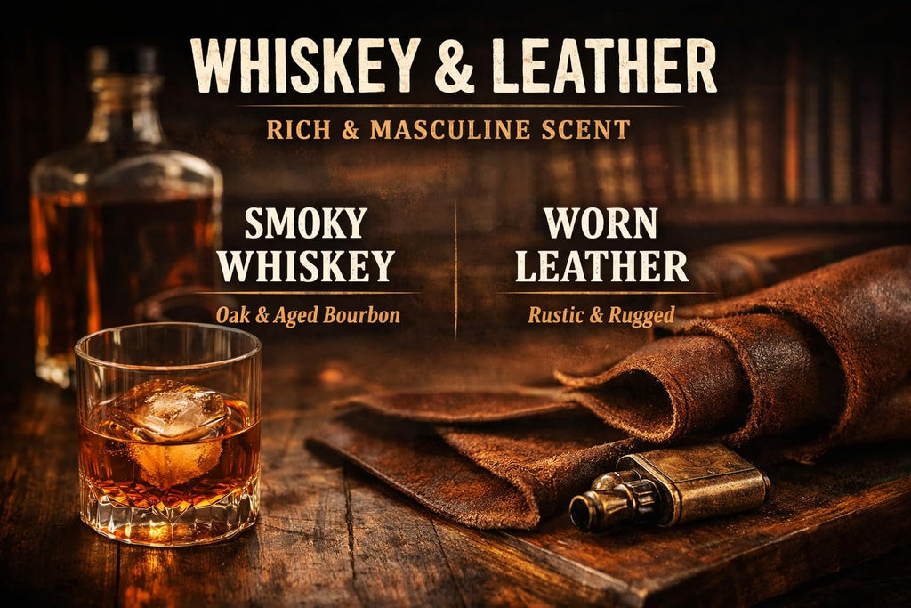 Leather & Whiskey Scented 16 oz Soy Wax Candle O9369