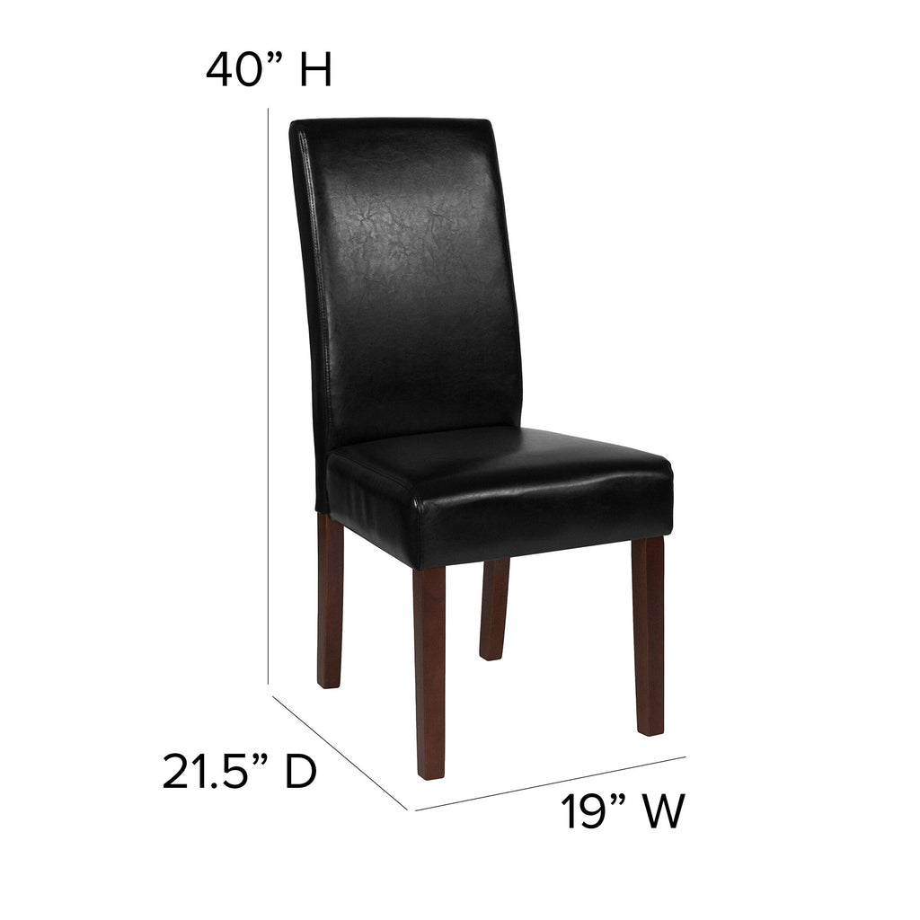 Black Faux Leather Parsons Chair 6-Pack B675330