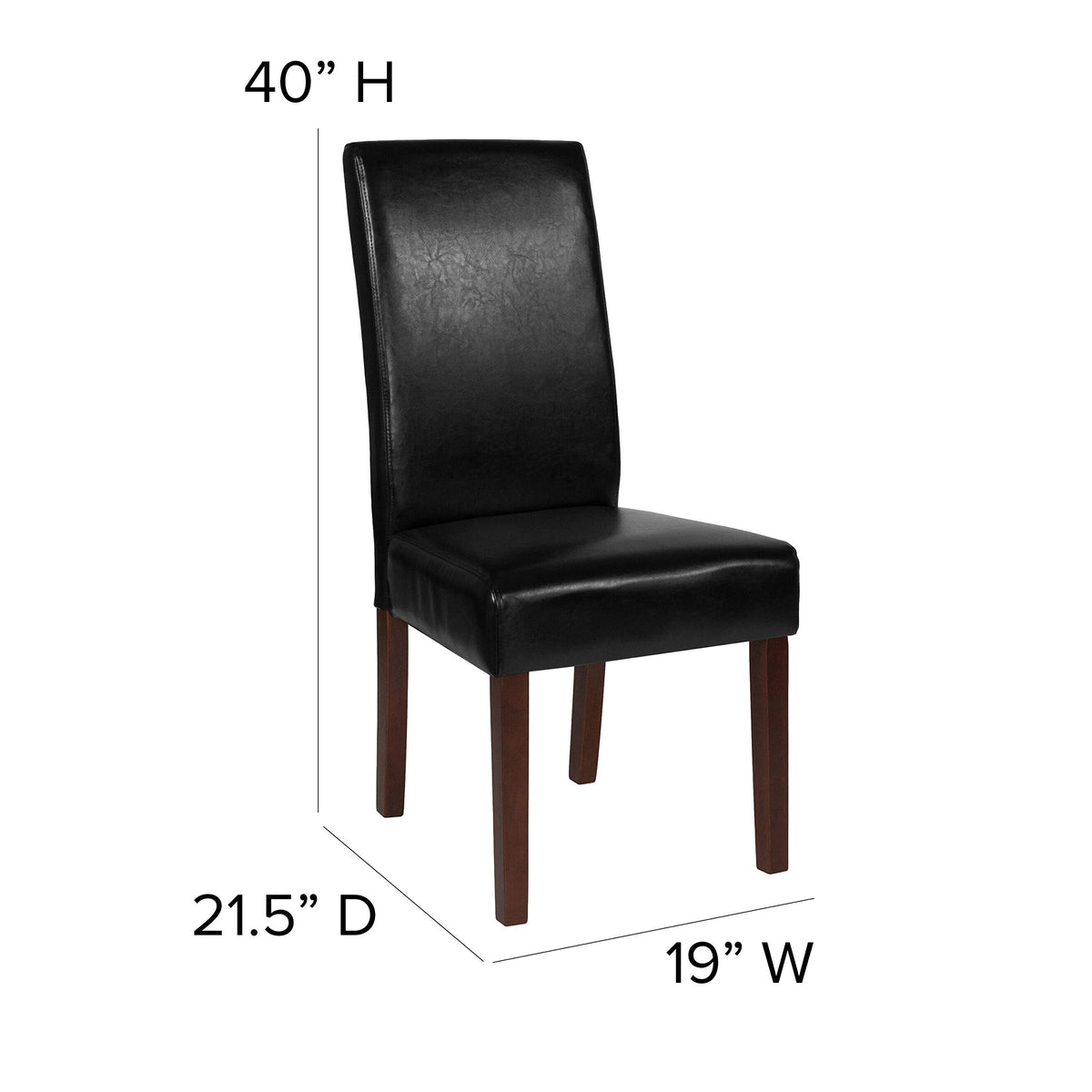 Black Faux Leather Parsons Chair 6-Pack B675330