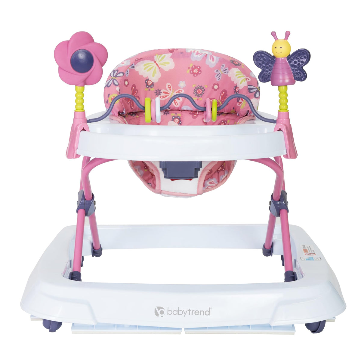 Activity Walker with Toy Bar, Front Wheels, Tray, Adjustable Height and Fold Frame J668074