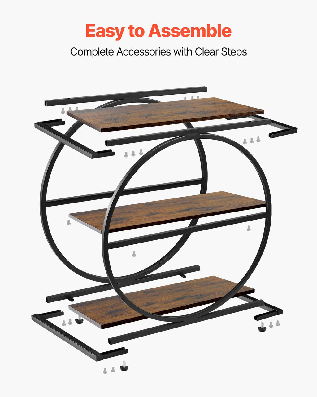 3-Tier Narrow Side Table with Open Storage Shelves G694372