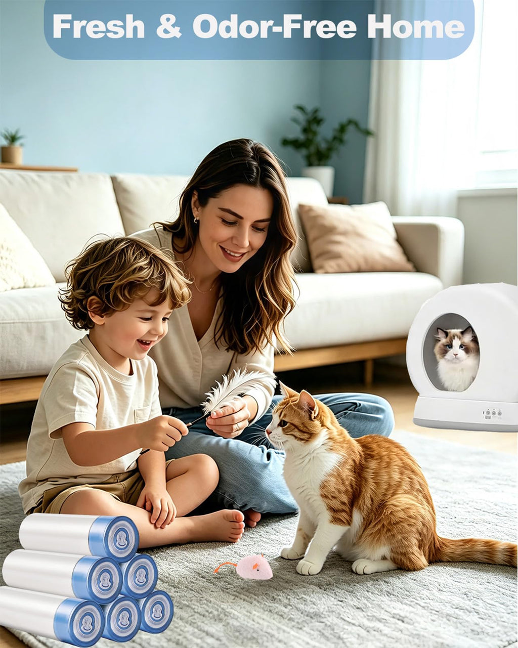 120 Count Drawstring Cat Litter Bags P98374
