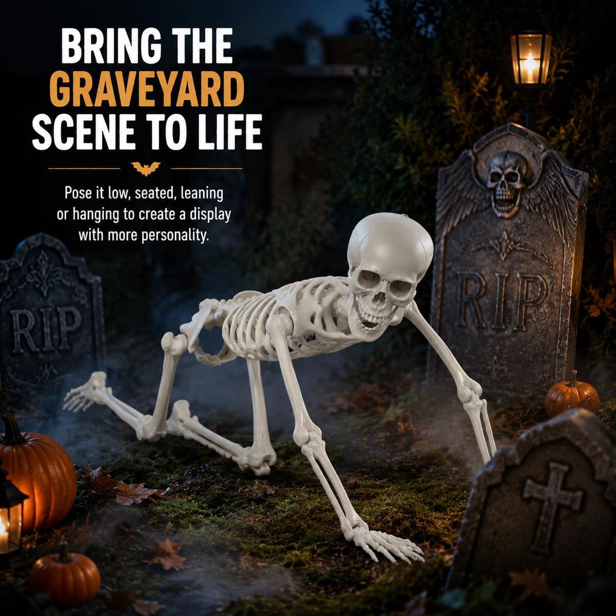 Life Size Posable Full Body Skeleton with Movable Joints and Hanging Loop K16890
