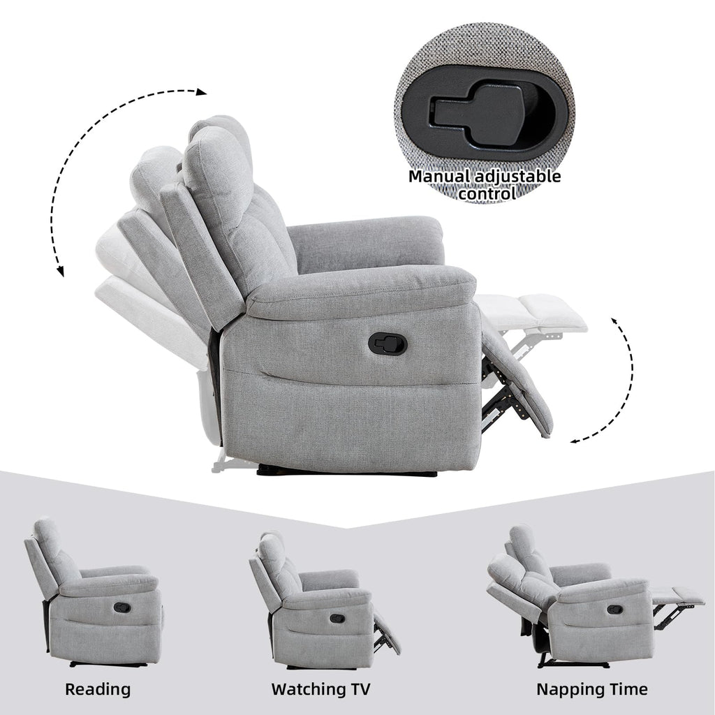 Light Gray Fabric Reclining Loveseat B132516