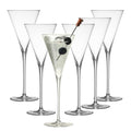 Clear Hand Blown 4 oz Martini Glasses Set of 6 N37774