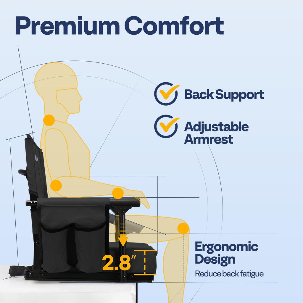 Stadium Seat with Back Support and 2.8" Cushion J24839