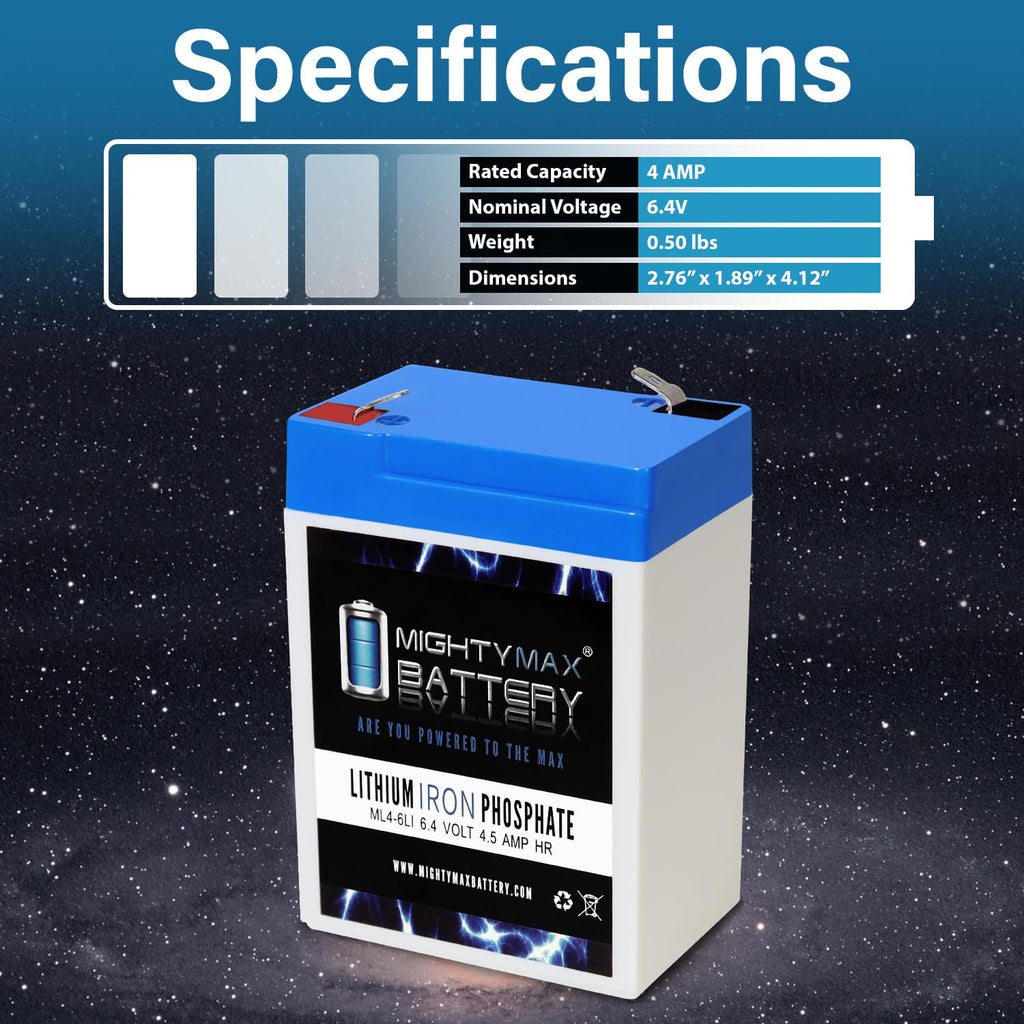 6V 4.5AH Lithium Replacement Battery O6549