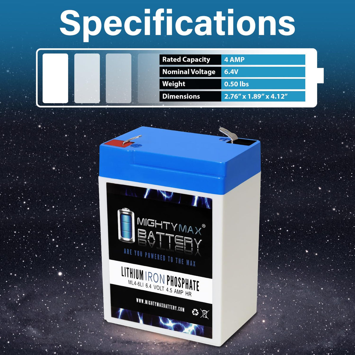 6V 4.5AH Lithium Replacement Battery O6549