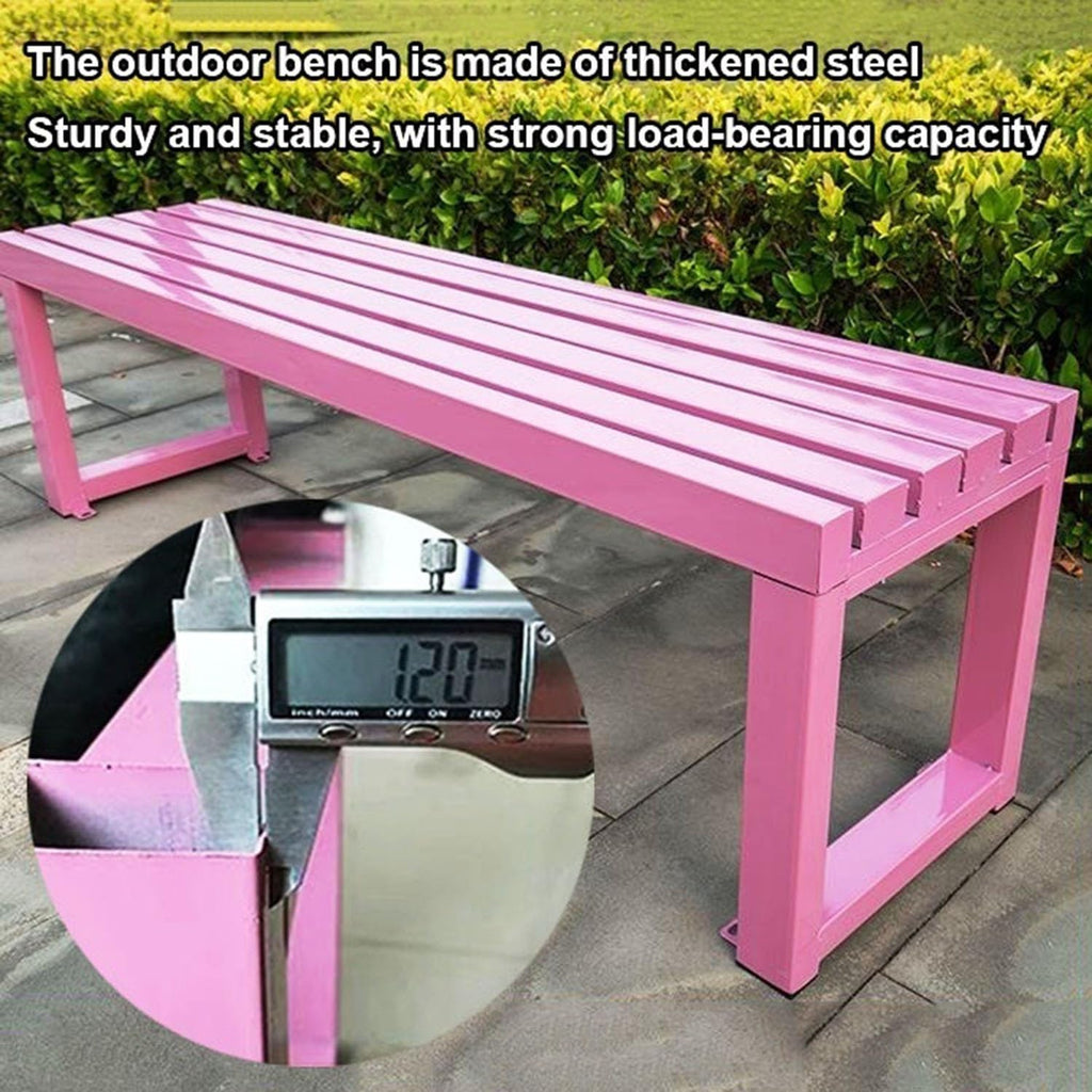 Black 5.9ft Metal Outdoor Bench O735