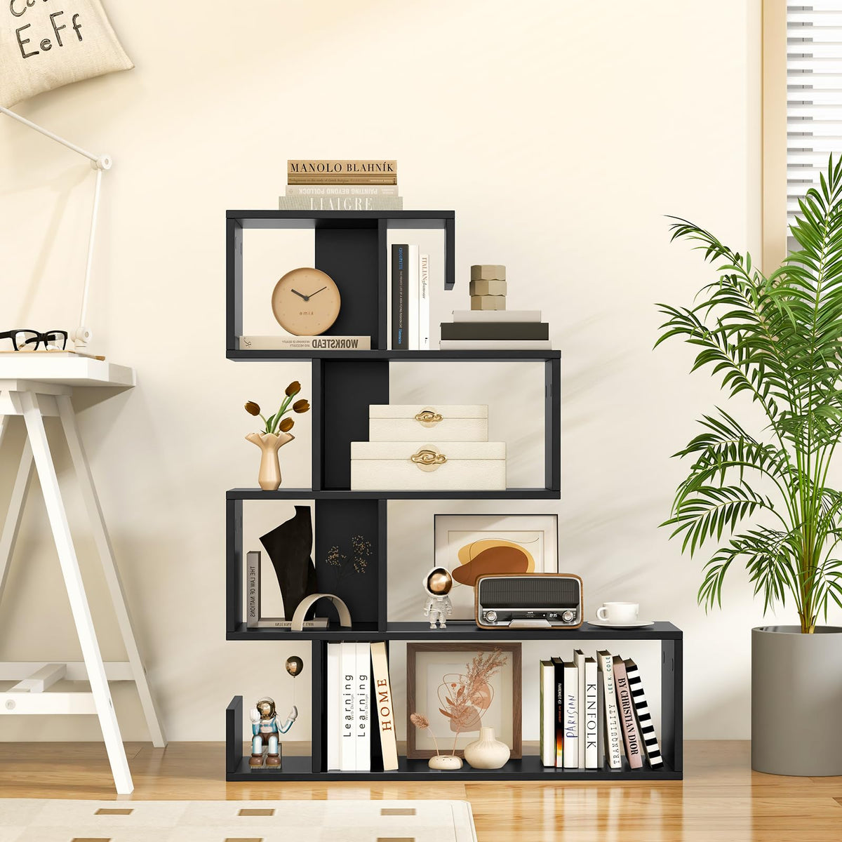 5-Tier Geometric Bookshelf E714229