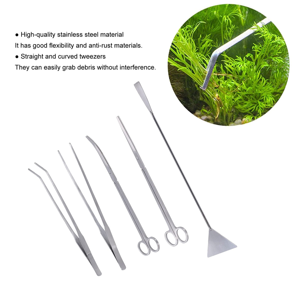 5-in-1 Stainless Steel Aquarium Maintenance Kit O324