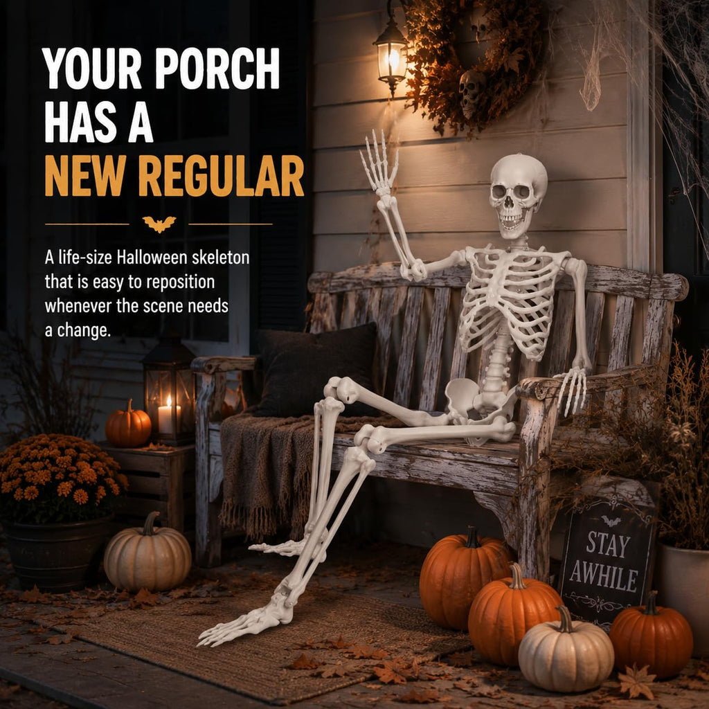 Life Size Posable Full Body Skeleton with Movable Joints and Hanging Loop K16890