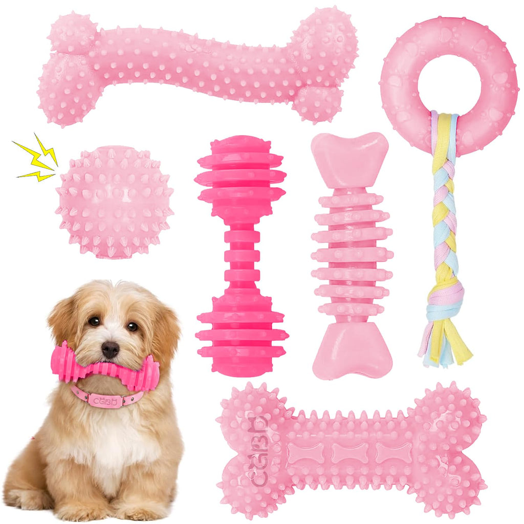 Pink 6 Pack Dog Chew Toys D278
