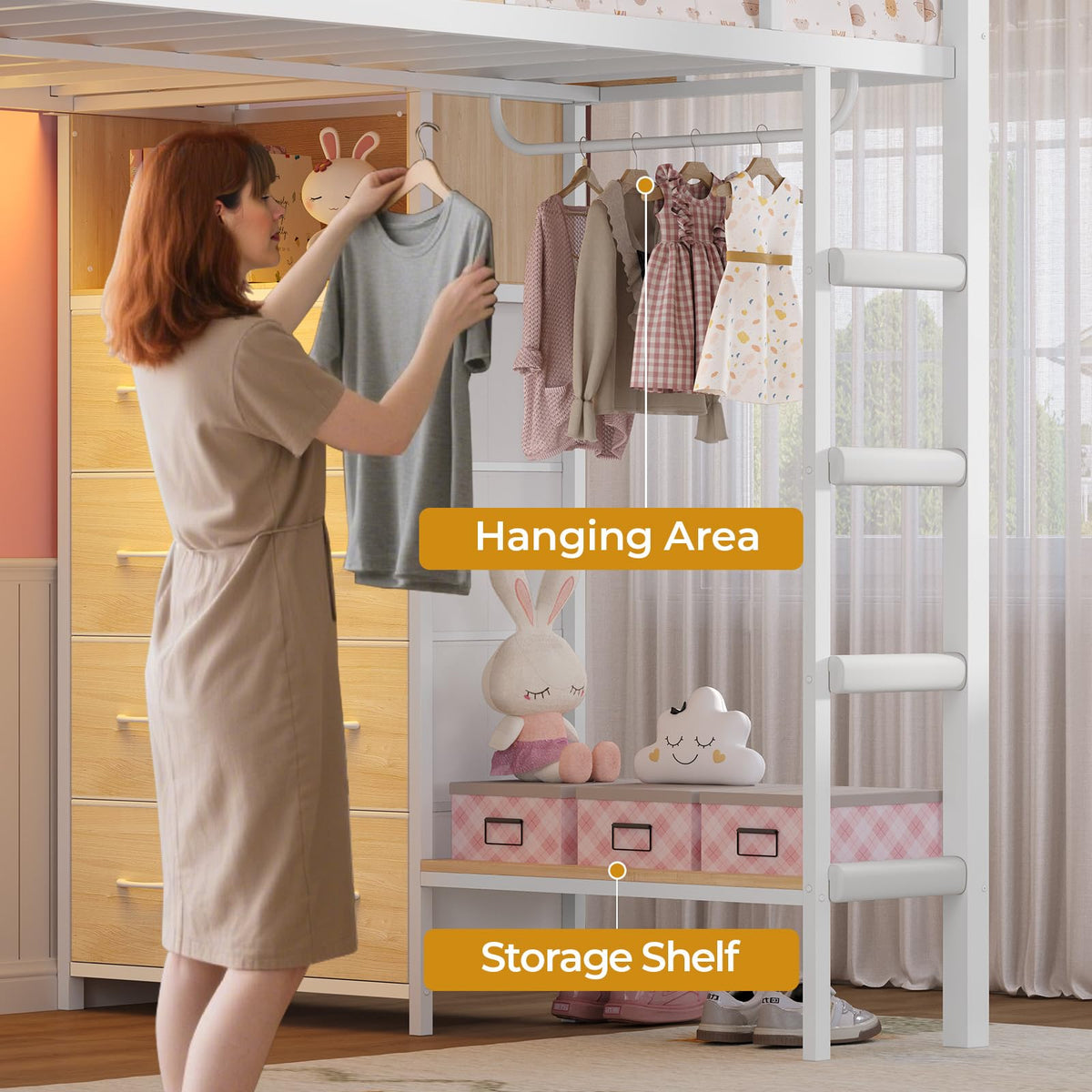 Full Over Twin Bunk Bed with 8 Storage Drawers T244928